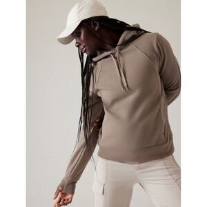 Athleta XS Retroplush Revive Hoodie Sweatshirt Athleisure Taupe Pyrite